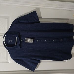 NWT Van Heusen Men's Never Tuck S/S Button Down Casual Shirt, XL, Blue